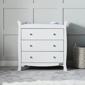 Ickle Bubba Snowdon 3 Drawer Chest & Changing Unit White
