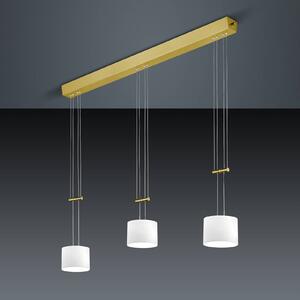 brass lamp Grazia long BANKAMP hanging 3-bulb