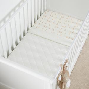Ickle Bubba Pack of 2 Bunnychino Fitted Cotbed Sheets Natural