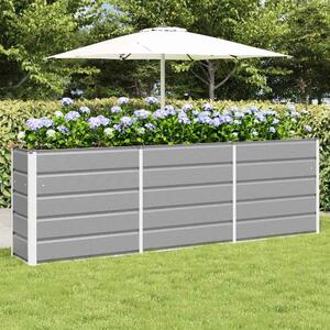 Modenza 240 x 75cm Garden Steel Planter In Light Grey