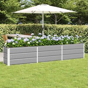 Modenza 240 x 45cm Garden Steel Planter In Light Grey