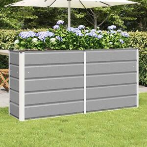 Modenza 160 x 75cm Garden Steel Planter In Light Grey