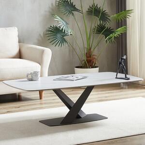 Amaari Sintered Stone Coffee Table With Anthracite Base