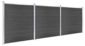 Fence Panel Set WPC 526x186 cm Black