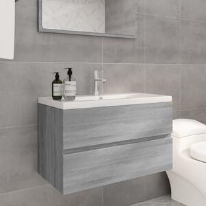 Sink Cabinet with Built-in Basin Grey Sonoma Engineered Wood