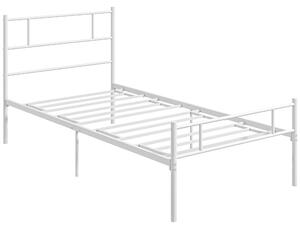 HOMCOM Metal Single Bed Frame with Headboard, Footboard, Metal Slat Support, 31cm Underbed Storage Space. Aosom UK