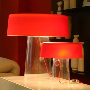 Prandina Glam table lamp, 48 cm, clear/shade red