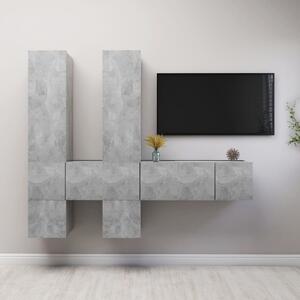 7 Piece TV Cabinet Set Concrete Grey Engineered Wood