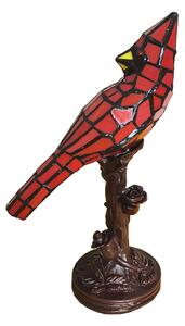 Clayre&Eef 5LL-6102R bird table lamp, red, Tiffany style