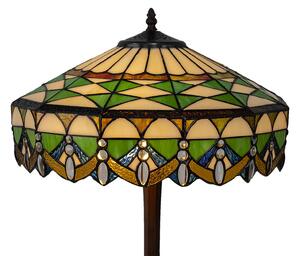 Clayre&Eef 5LL-6086 table lamp in green, Tiffany design