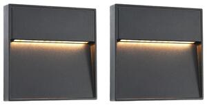 Outdoor LED Wall Lights 2 pcs 3 W Black Square