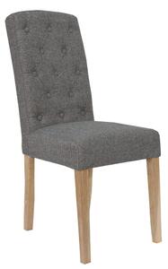 Veinu 2x Dark Grey Button Back Upholstered Chair