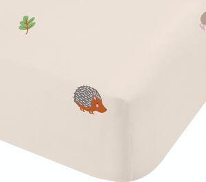 Catherine Lansfield Fox And Woodland Friends Bed Linen Fitted Sheet Cream