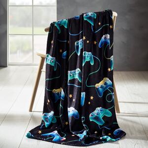 Catherine Lansfield Gamer 130cm x 170cm Throw Black