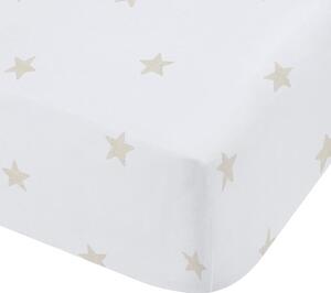 Bianca Mini Star And Stripes Bed Linen Fitted Sheet Natural