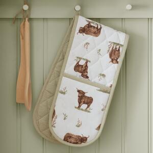 Catherine Lansfield Angus Highland Cow Oven Glove Natural