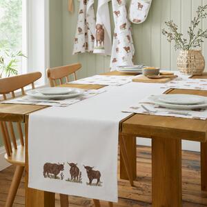Catherine Lansfield Angus Highland Cow 33cm x 220cm Runner Natural