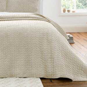 Bianca Attica Velvet 240cm x 260cm Bedspread Natural