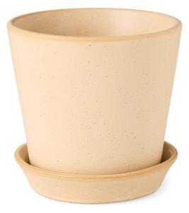 Flowerpot - Stoneware. Ø12 x 11.5 cm. - Sand - Søstrene Grene