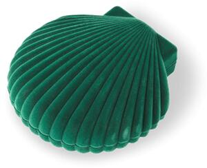 Seashell jewellery box - Velvet. 12.5 x 12 x 3.5 cm. - Dark Green - Søstrene Grene
