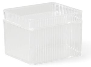 Storage box with lid - 13 x 11.2 x 9.5 cm. - Clear - Søstrene Grene