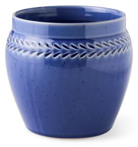 Flowerpot - Stoneware. Ø15.3 x 14 cm. - Electric Blue - Søstrene Grene