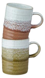 Kiln Accents Ridged Mugs (Ochre & Rust) - Set Of 2 -