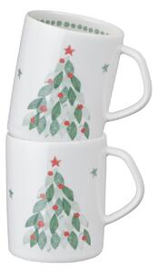 Porcelain Evergreen Small Mugs - Set Of 2 -