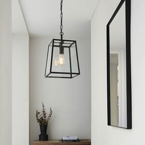 Endon 101541 Hurst 1 Light Ceiling Pendant Light In Matt Black With Glass Panels