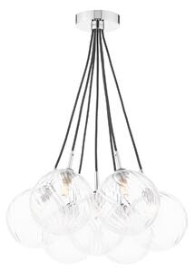 Dar Wisebuys Elpis 7 Light Cluster Ceiling Pendant In Polished Chrome And Twisted Glass