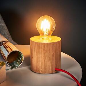 Spot-Light Trongo table lamp, oiled cylinder, red cable