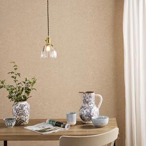 Dar Wisebuys Hadano Ceiling Pendant In Natural Brass And Scalloped Bell Glass