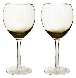 Contemporary Smoked Grey Wine Glass - Set Of 2 -