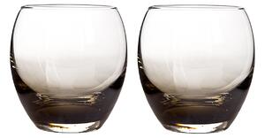 Contemporary Smoked Grey Small Tumblers - Set Of 2 -