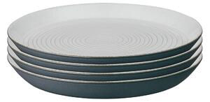 Impression Charcoal Blue Spiral Dinner Plates - Set Of 4 -