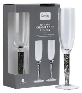 Classic Black Champagne Flutes - Set Of 2 -