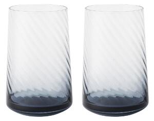 Contemporary Fluted Blue Large Tumblers - Set Of 2 -