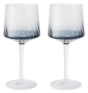 Contemporary Fluted Blue Gin Glass - Set Of 2 -