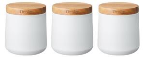 Denby Set Of 3 White Storage Canisters -