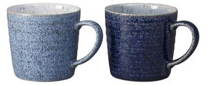 Studio Blue Cobalt/Pebble Ridged Mugs - Set Of 2 -