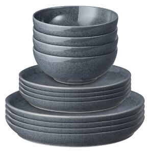 Dark Grey Speckle 12 Piece Dinner Set -
