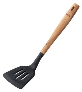 Acacia & Silicone Slotted Turner Black -