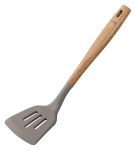 Acacia & Silicone Slotted Turner Grey -