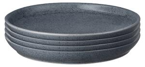 Dark Grey Speckle Coupe Medium Plates - Set Of 4 -