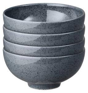 Dark Grey Speckle Rice Bowls - Set Of 4 -