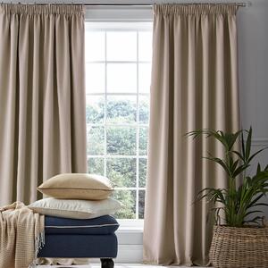 Laura Ashley Stephanie Ready Made Blackout Curtains Natural