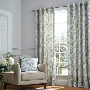 Laura Ashley Parterre Ready Made Eyelet Curtains Sage