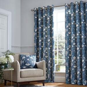 Laura Ashley Parterre Ready Made Eyelet Curtains Seaspray