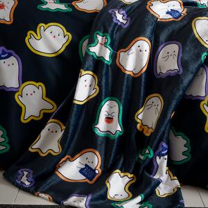 Catherine Lansfield Halloween Ghosts 130cm x 170cm Throw Black