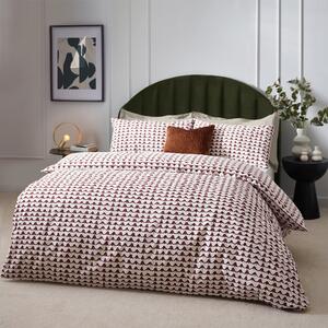 Hoem Avery Cotton Rich Red Duvet Cover & Pillowcase Set Red